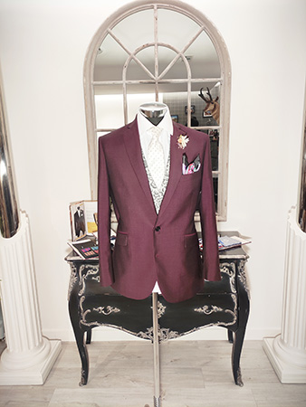 Burgundy bespoke suit