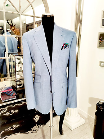 Sky blue bespoke jacket