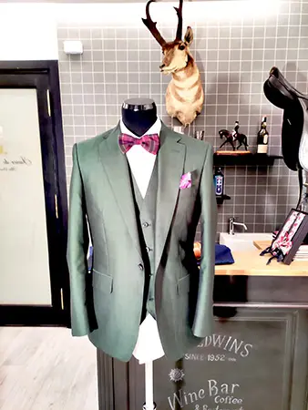 Traje 3 piezas verde - sastre Logroño